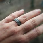 Romantyczna II - obrączka srebro kwiaty