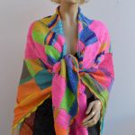 Chusta Entrelac w kolorach tęczowych - kolorowa chusta