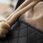 Torebka worek handmade z weluru i pikowanej ekoskóry – unikat No Waste | Raspberi - 