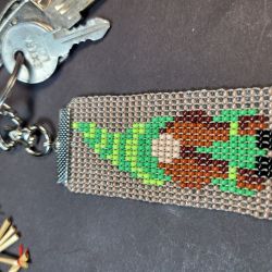 Skrzat Krasnal zielony - Brelok zawieszka do kluczy torebki