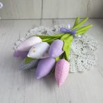 Tulipany z bawełny bukiet Dzień Matki ozdoba - null
