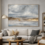  Abstrakcja Natura no. 4 Ręcznie malowany obraz XXL Strukturalny obraz 100x140cm - 