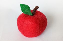 Jabłko z filcu szyte czerwone lub zielone