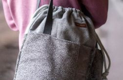 Duża szara patchworkowa torba z kominem