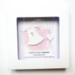 Kartka na Chrzest z szatką minimalistyczna - Pamiątka Chrztu w pudełku