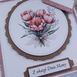 Kartka na Dzień Mamy (lub na inną okazję) z bukietem tulipanów