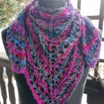 Cieniowana chusta ażurowa, na drutach - chusta na drutach