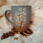 Bażanty ręcznie malowany kubek 300 ml. - ręcznie malowane