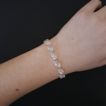 Delikatny Komplet Ślubny z Kryształków - delikatna bransoletka do sukni ślubnej w stylu boho