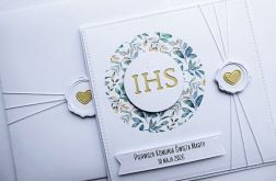 Kartka komunijna ręcznie robiona elegancka