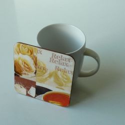 kwadratowa podkładka pod kubek (róże)