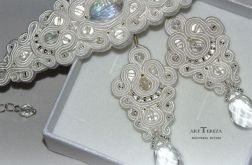 kolczyki i bransoletka ślubna sutasz