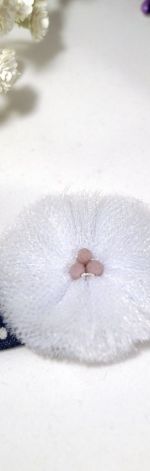 Opaska niemowlęca  Elastyczna Granatowo biała