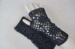 Rękawiczki, mitenki handmade czarne