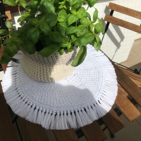 Podkładka na stół ,średnica 24cm, boho,okrągła podkładka.