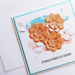 Kartka z kwiatami życzenia powrotu do zdrowia 