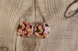 Kolczyki z grafiką pokryte żywicą - Jesienny Szept