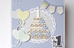 Kartka na roczek z tortem 220816