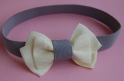 Opaska niemowlęca - Złamana biel z szarym