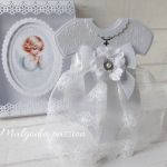 Komplecik na chrzest w bieli - 