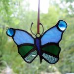 Motyl morskoniebieski - motyl ze szkła