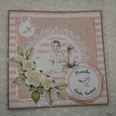 Kartka na chrzest dla dziewczynki w pudełku 02