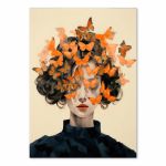 Plakat - Kobieta i motyle 50x70 cm 8-2-0048 - wizualizacja