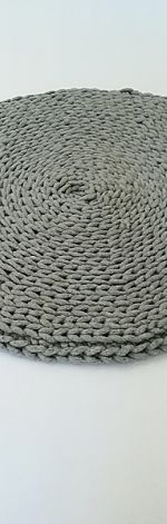 Dywan okrągły sznurek bawełniany szary