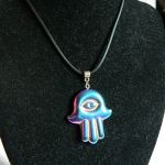 Hematyt tęczowy, wisiorek Ręka Fatimy, talizman - 