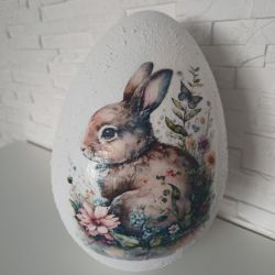 Jajko styropianowe 30cm otwierane zając na łące