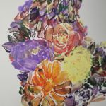 "Fioleturka" obraz akrylowy 30x30cm - Kwiatobrzuszek