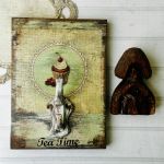 Dekoracyjny wieszak na ścianę z drewna, styl rustykalny ,Tea Time - 