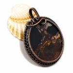 Jaspis miedziany wisior z jaspisem unisex - wisior z jaspisem krajobrazowym