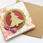 Kartka bożonarodzeniowa z zieloną choinką - kartka z choinką