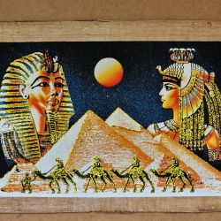 Papirus, Tutanchamon i Kleopatra, 60x40 cm, obraz, Oryginalny 100%, Egipt, papier papirusowy 34