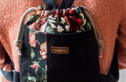 Mały patchworkowy plecak worek w róże