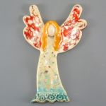 Dekoracja na ścianę, Aniołek ceramiczny - anioł wiszący