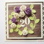 Kartka ROCZNICA ŚLUBU z fioletowymi różami - Kartka na rocznicę ślubu z różami