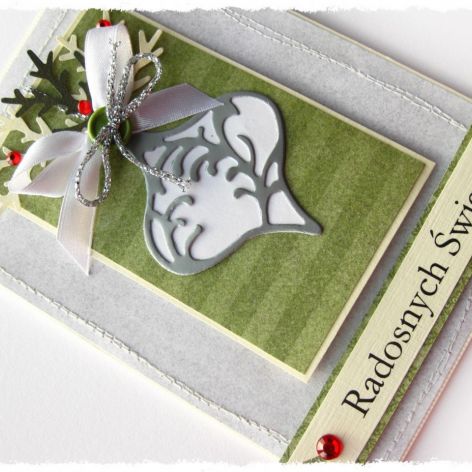 Kartka świąteczna z bombką