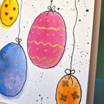 Kartka okolicznościowa malowana na Wielkanoc  - kolory