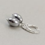 Hematyt i srebro - kolczyki - 