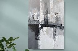 Abstrakcja w szarościach -obraz akrylowy 100/70 cm