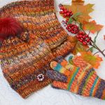  zimowy komplet w kolorach jesieni :) - rękawiczki