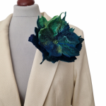 BROSZKA KWIAT RĘCZNIE FILCOWANA Turkus - Broszka kwiat