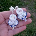 Kolczyki sutasz Queen kremowe - 