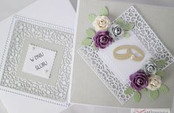 Kartka W DNIU ŚLUBU z pastelowymi różami