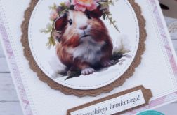 Kartka urodzinowa ze świnką morską