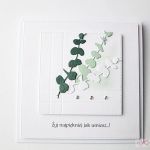 Kartka URODZINOWA z zielonymi gałązkami - Kartka Urodzinowa z zielonymi gałązkami