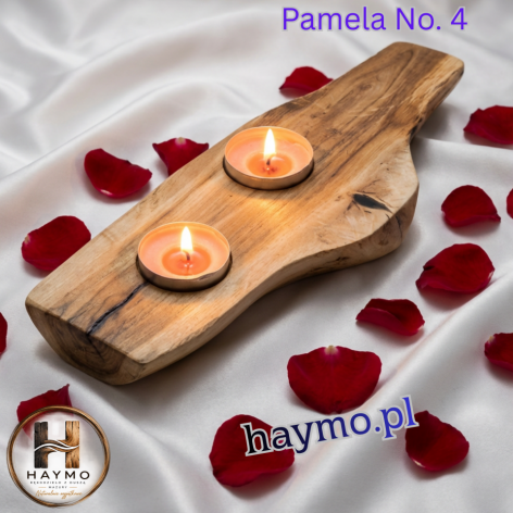 Świecznik dąb żywica wygięty Pamela No. 4