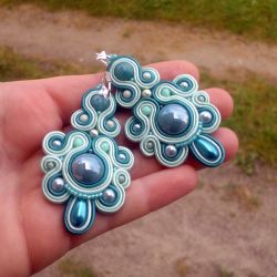Kolczyki soutache Zielono-Miętowe Kolczyki soutache Zielono-Miętowe